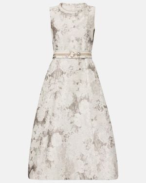 Max Mara Cotton-Blend Jacquard Midi Dress - Natural