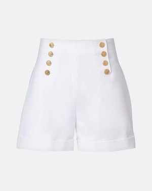 Carolina Herrera Cotton-Blend Shorts - White