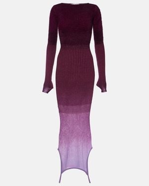 The Attico Ribbed Midi Dress - Purple