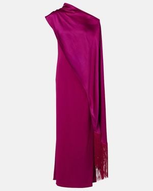 ‎Taller Marmo Vestido De Fiesta Berenson De Crepe De Cady Drapeado - Morado