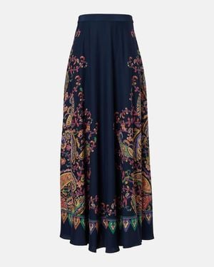 Etro Maxirock Aus Seide - Blau