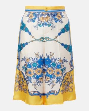 Gucci Bermudas De Sarga De Seda Adornados - Azul