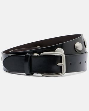 Nour Hammour Studded Leather Belt - Black