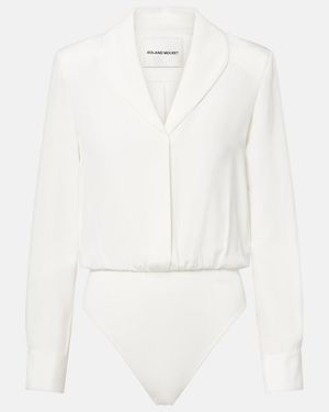 Roland Mouret Silk Satin Bodysuit - White