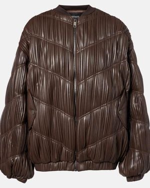ROTATE BIRGER CHRISTENSEN Pleated Bomber Jacket - Brown