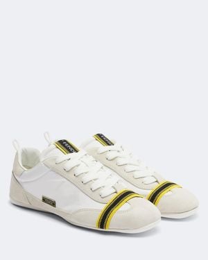 Fendi Wrap Suede-Trimmed Sneakers - White