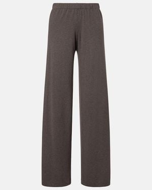 Lisa Yang Aina Cotton And Cashmere Wide-Leg Pants - Gray