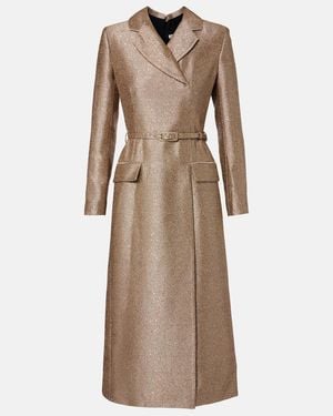 Emilia Wickstead Kalonice Belted Sequined Tweed Midi Dress - Brown