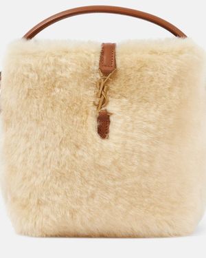 Saint Laurent Bolso Saco Le 37 Mini De Borrego - Neutro