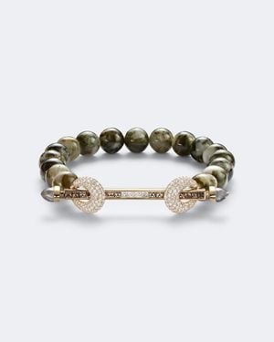 ANANYA Chakra 18Kt Beaded Bracelet With Gemstones - White