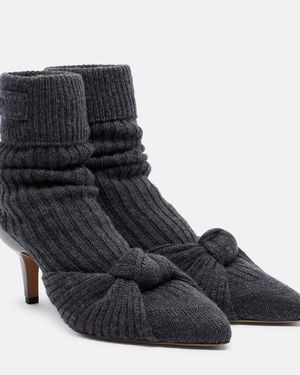 Chloé Ribbed-Knit Sock Boots - Black