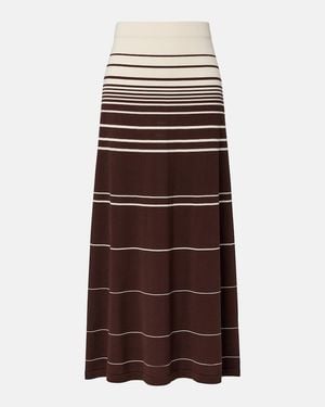 Faithfull the Brand Accordion Striped Cotton-Blend Maxi Skirt - Brown