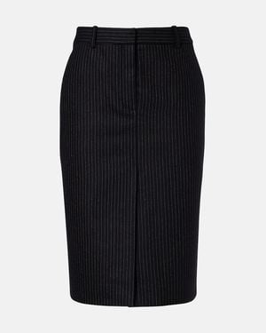 Nina Ricci Pinstriped Wool-Blend Pencil Skirt - Black