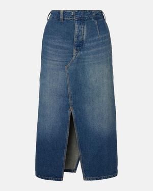 Victoria Beckham Asymmetric Denim Midi Skirt - Blue