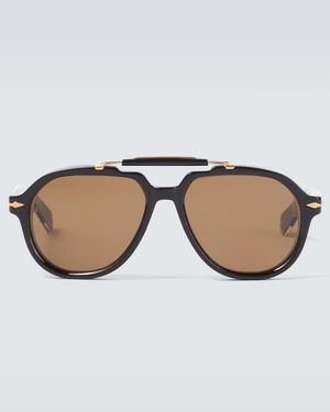 Jacques Marie Mage Ayrton Senna 1991 Aviator Sunglasses - Brown