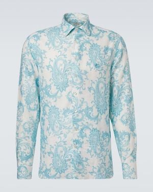 Etro Hemd Aus Leinen - Blau