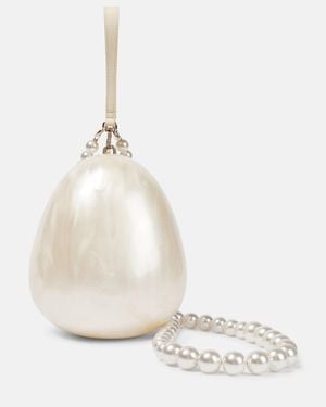Simone Rocha Verzierte Clutch Egg - Weiß