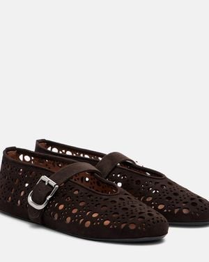 Alaïa Suede Ballerinas - Brown