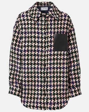 Loewe Leather-Trimmed Overshirt - Black