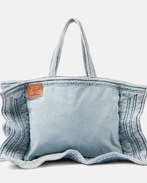 Y. Project Wire Cabas Maxi Denim Tote Bag - Blue
