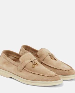 Loro Piana Summer Charms Walk Suede Loafers - Multicolour
