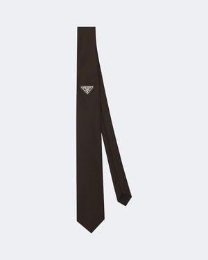 Prada Re-Nylon Tie - Brown