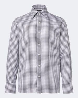 Tom Ford Checked Cotton Shirt - Blue