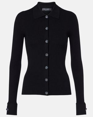 Dolce & Gabbana Ribbed-Knit Cardigan - Blue