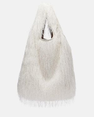 Dries Van Noten March Large Fringed Tote Bag - White