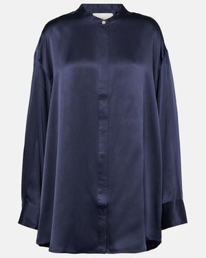 Asceno Mia Silk Shirt - Blue