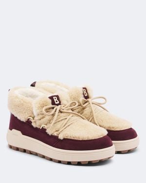Bogner Chamonix Suede And Shearling Snow Boots - Pink