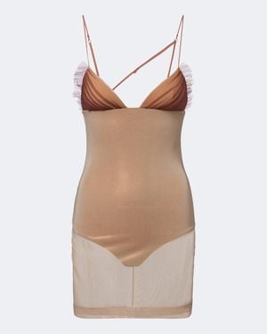 Nensi Dojaka Sheer Tulle Minidress - Brown