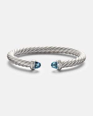 David Yurman Armreif Cable Flex Aus Sterlingsilber Mit Diamanten Und Topas - Mettallic