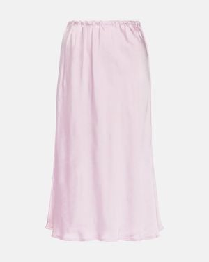 Jil Sander Satin Midi Skirt - Pink