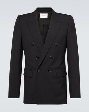 Saint Laurent Double-Breasted Wool Blazer - Black