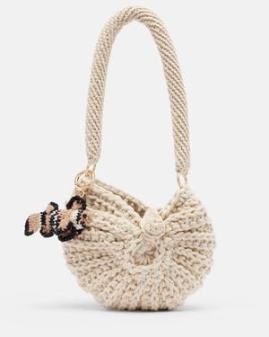 Poupette Praia Small Crochet Shoulder Bag - Natural