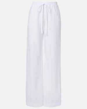Loulou de Saison Macao Cotton Poplin Straight Trousers - White