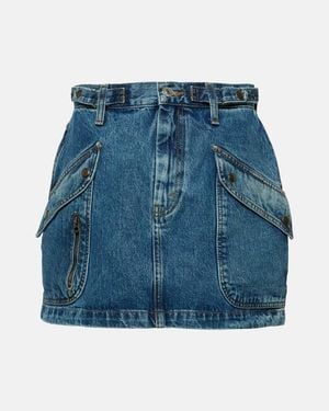 RE/DONE Racer Denim Miniskirt - Blue