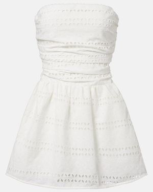 Faithfull the Brand Roja Broderie Anglaise Minidress - White
