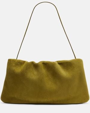 The Row Bourse Suede Clutch - Green