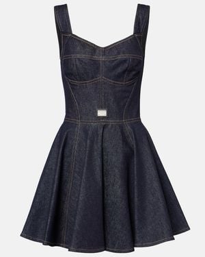 Dolce & Gabbana Denim Dress With Straps - Blue