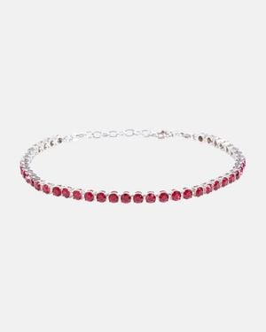 AMINA MUADDI Embellished Tennis Anklet - Red