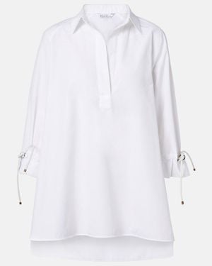 Max Mara Adorni Oversized Cotton Poplin Shirt - White