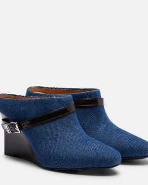 Ganni Wedge Ankle Boots - Blue