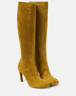 Dries Van Noten Suede Knee-High Boots - Orange