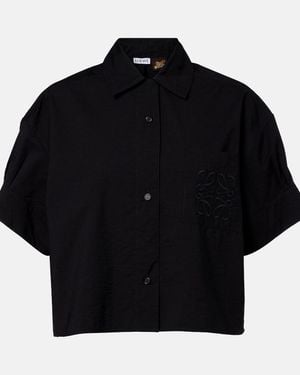 Loewe Paula's Ibiza Anagram Cotton-Blend Shirt - Black
