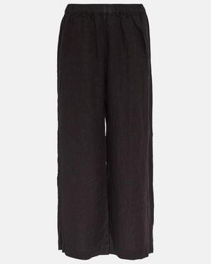 Velvet Lola Linen Wide-Leg Trousers - Black