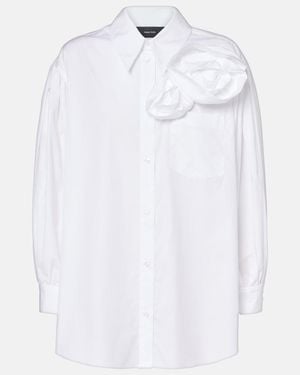Simone Rocha Floral-Applique Cotton Shirt - White