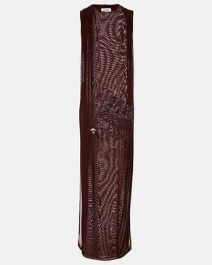 Jean Paul Gaultier Sequined Tulle Maxi Dress - Purple