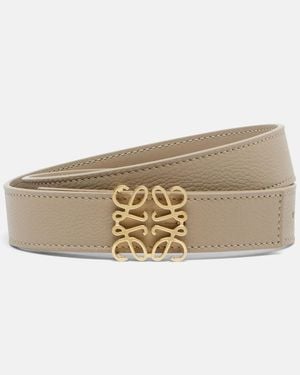 Loewe Anagram Bombe Leather Belt - Natural